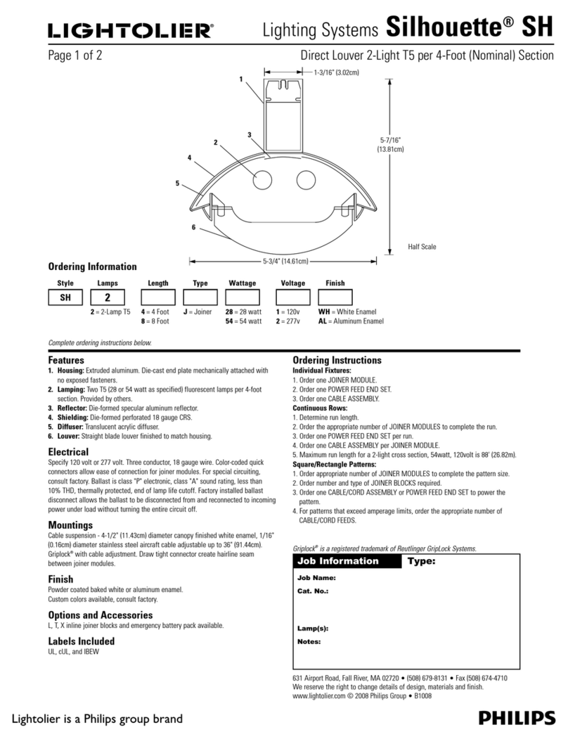Lightolier Silhouette SH User manual