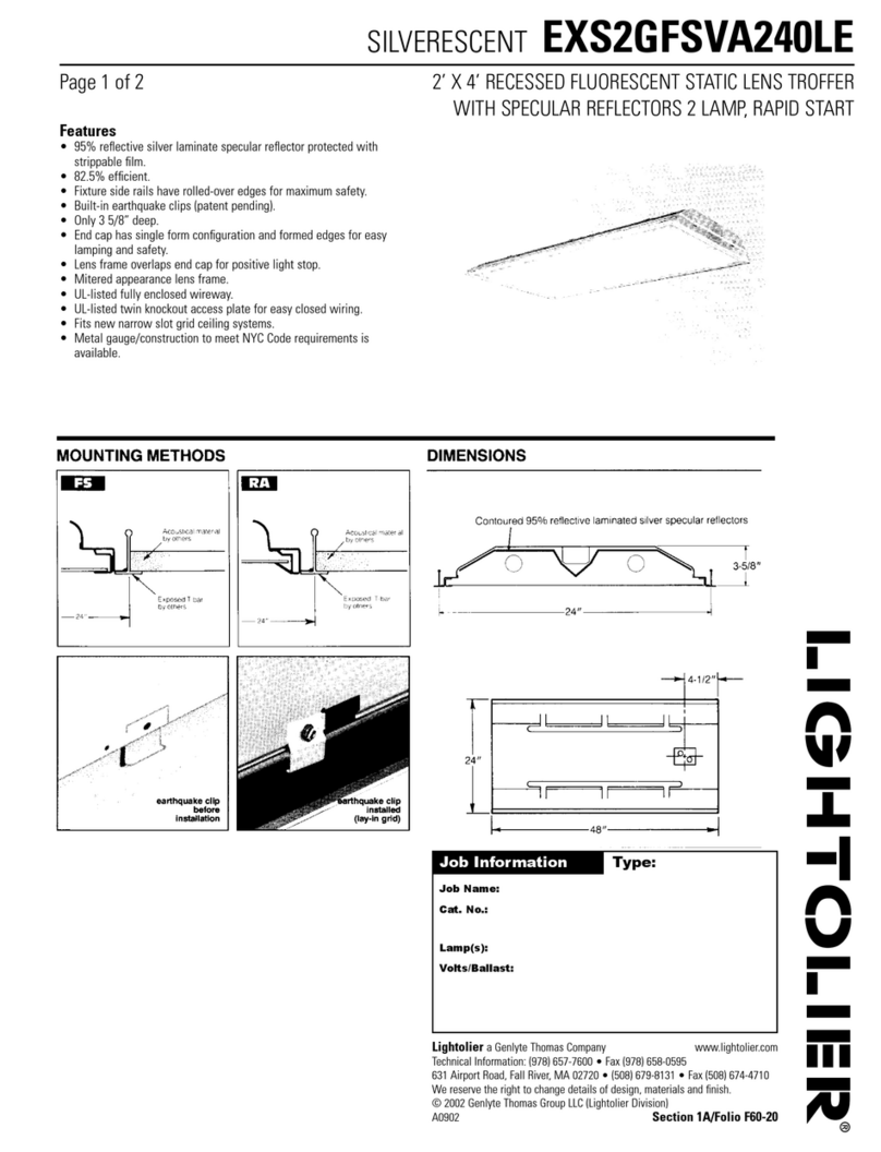Lightolier SILVERESCENT EXS2GFSVA240LE User manual Lightolier SILVERESCENT EXS2GFSVA240LE User manual