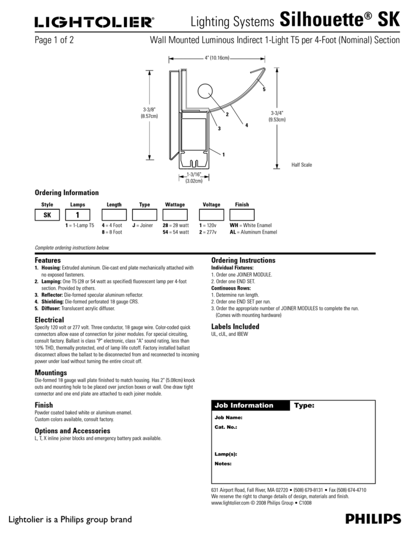 Lightolier Silhouette SK User manual