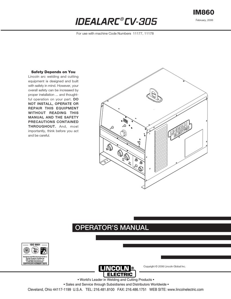 Lincoln Electric IDEALARC CV-305 User manual Lincoln Electric IDEALARC CV-305 User manual
