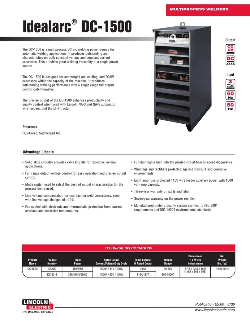 Lincoln Electric Idealarc DC-1500 Technical specifications Lincoln Electric Idealarc DC-1500 Technical specifications