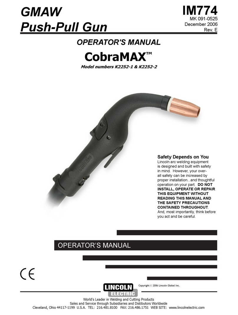 Lincoln Electric COBRAMAX IM774 Operator's manual Lincoln Electric COBRAMAX IM774 Operator's manual