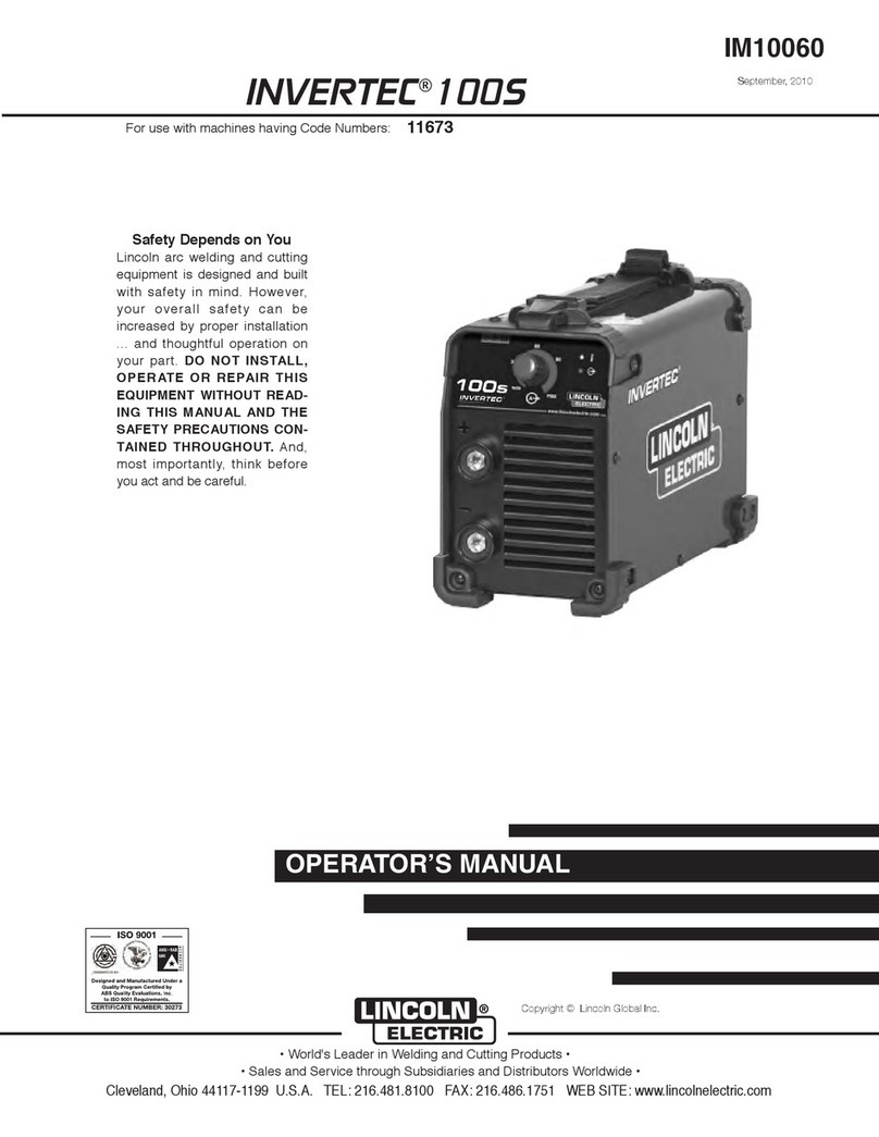 Lincoln Electric INVERTEC 100S User manual