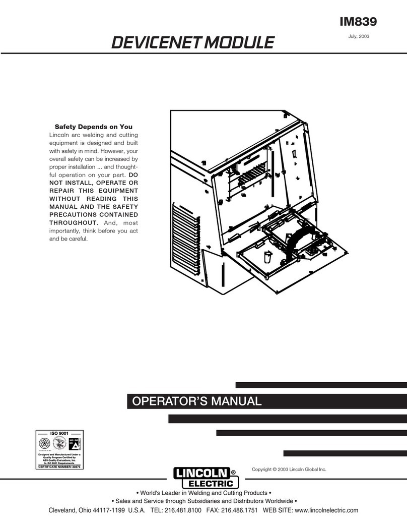 Lincoln Electric IM839 Operator's manual Lincoln Electric IM839 Operator's manual