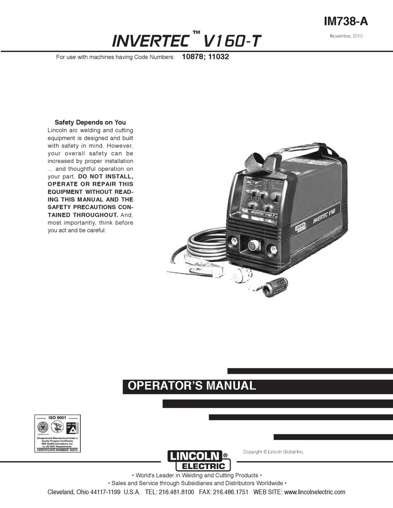 Lincoln Electric IMVERTEC IM738-A Operator's manual