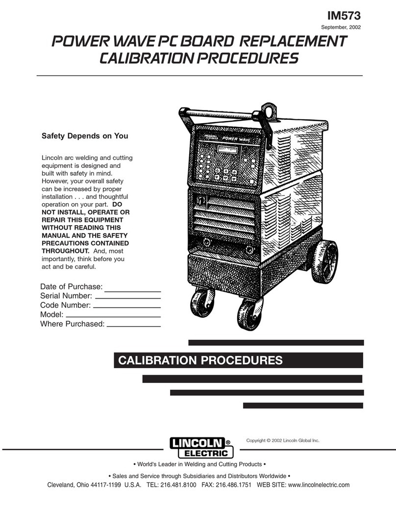 Lincoln Electric IM573 Calibration information