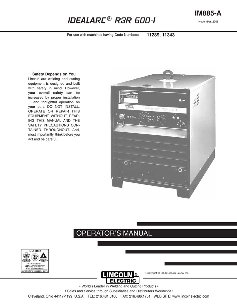 Lincoln Electric IDEALARC R3R 600-I Operator's manual