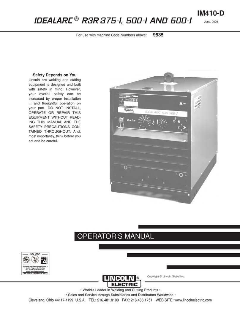 Lincoln Electric IDEALARC R3R 375-I Operator's manual
