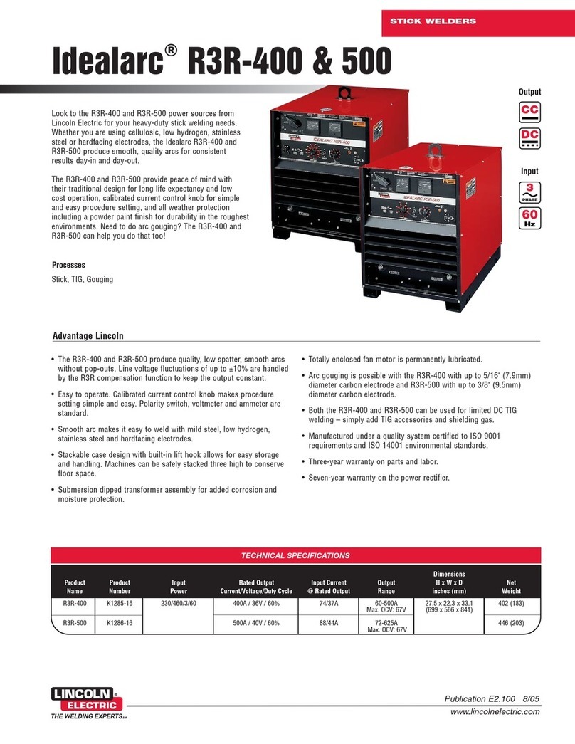 Lincoln Electric Idealarc R3R-400 Technical specifications