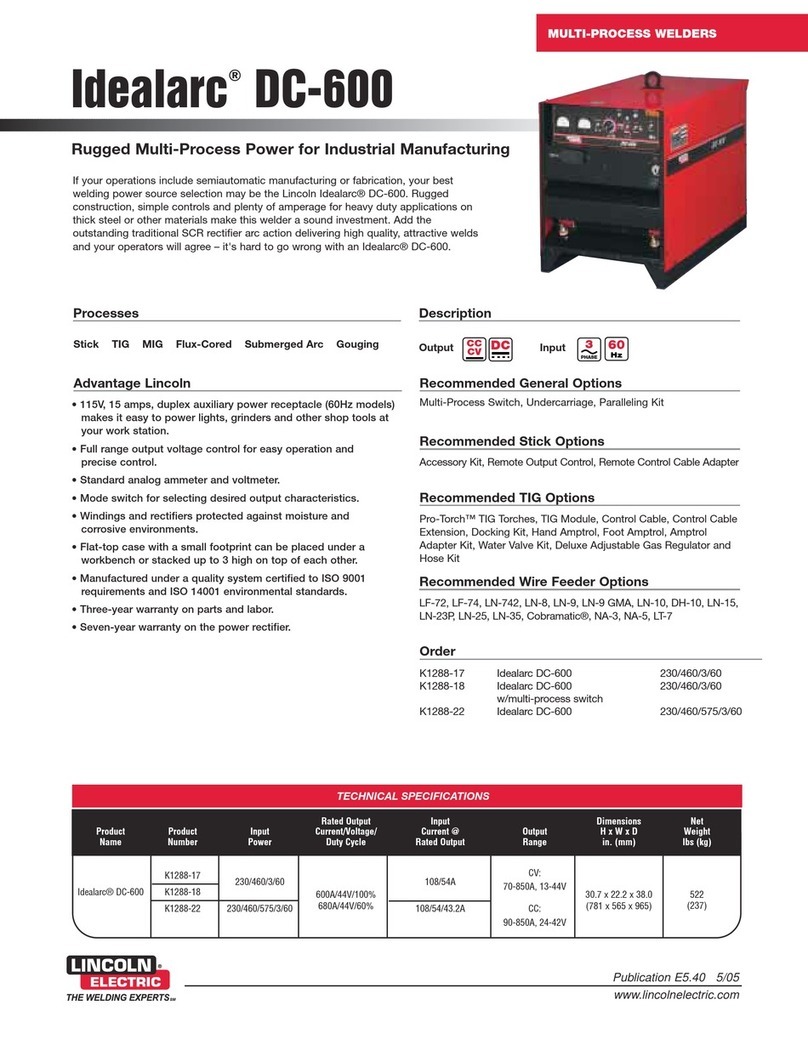 Lincoln Electric Idealarc DC-600 Technical specifications