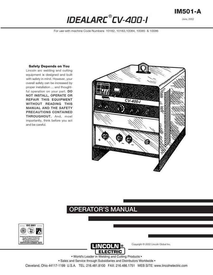 Lincoln Electric IDEALARC CV-400-I Operator's manual