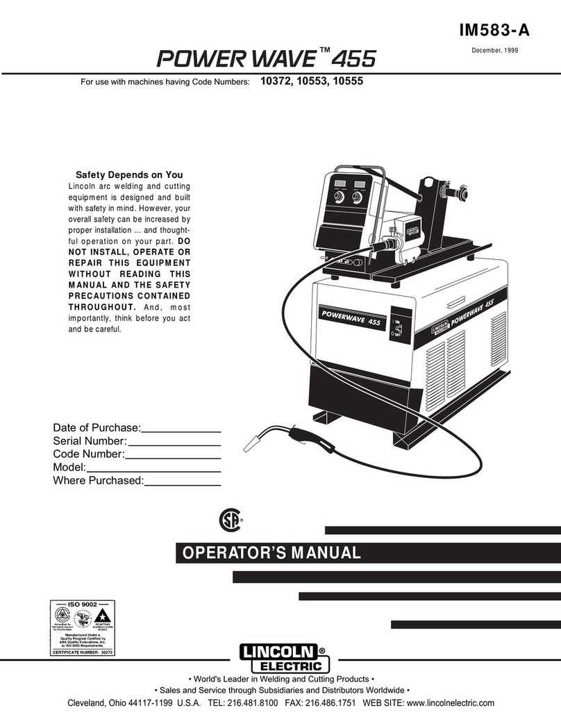 Lincoln Electric POWER WAVE 455TM IM583-A Operator's manual