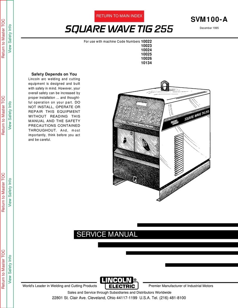 Lincoln Electric SQUARE WAVE TIG 255 SVM100-A Service manual