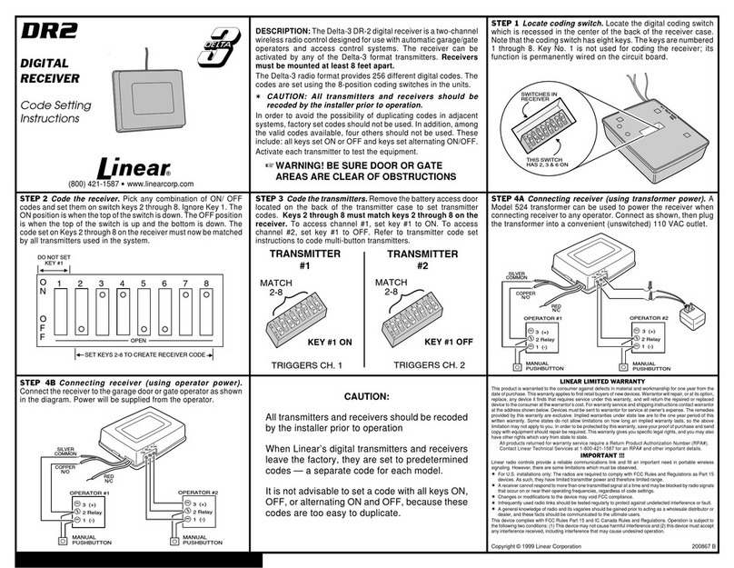 Linear DR2 User instructions