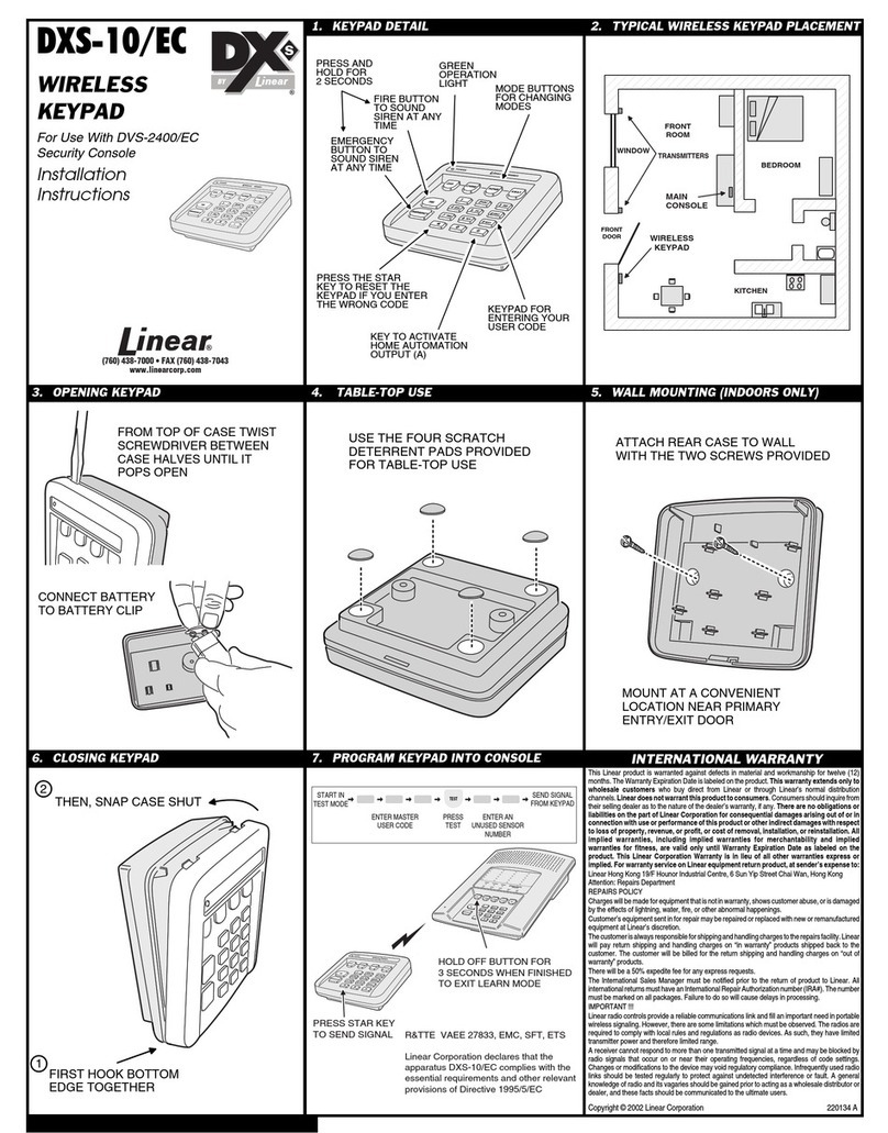 Linear DXS-10/EC User manual