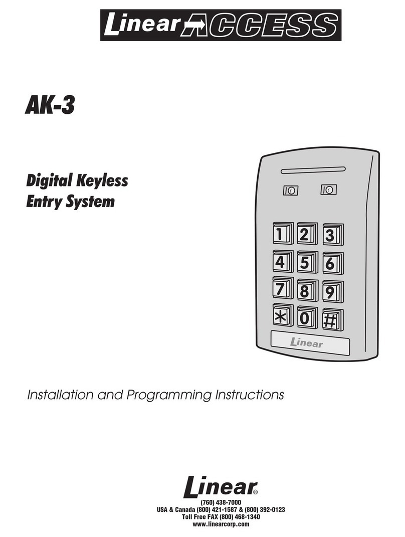 Linear Digital Keyless Entry System AK-3 Technical specifications