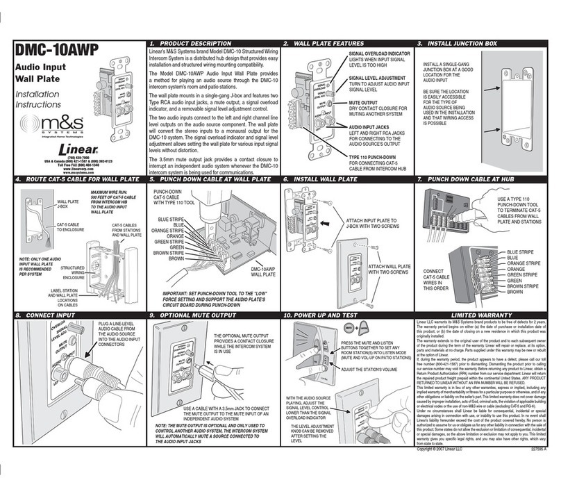 Linear DMC-10AWP User manual