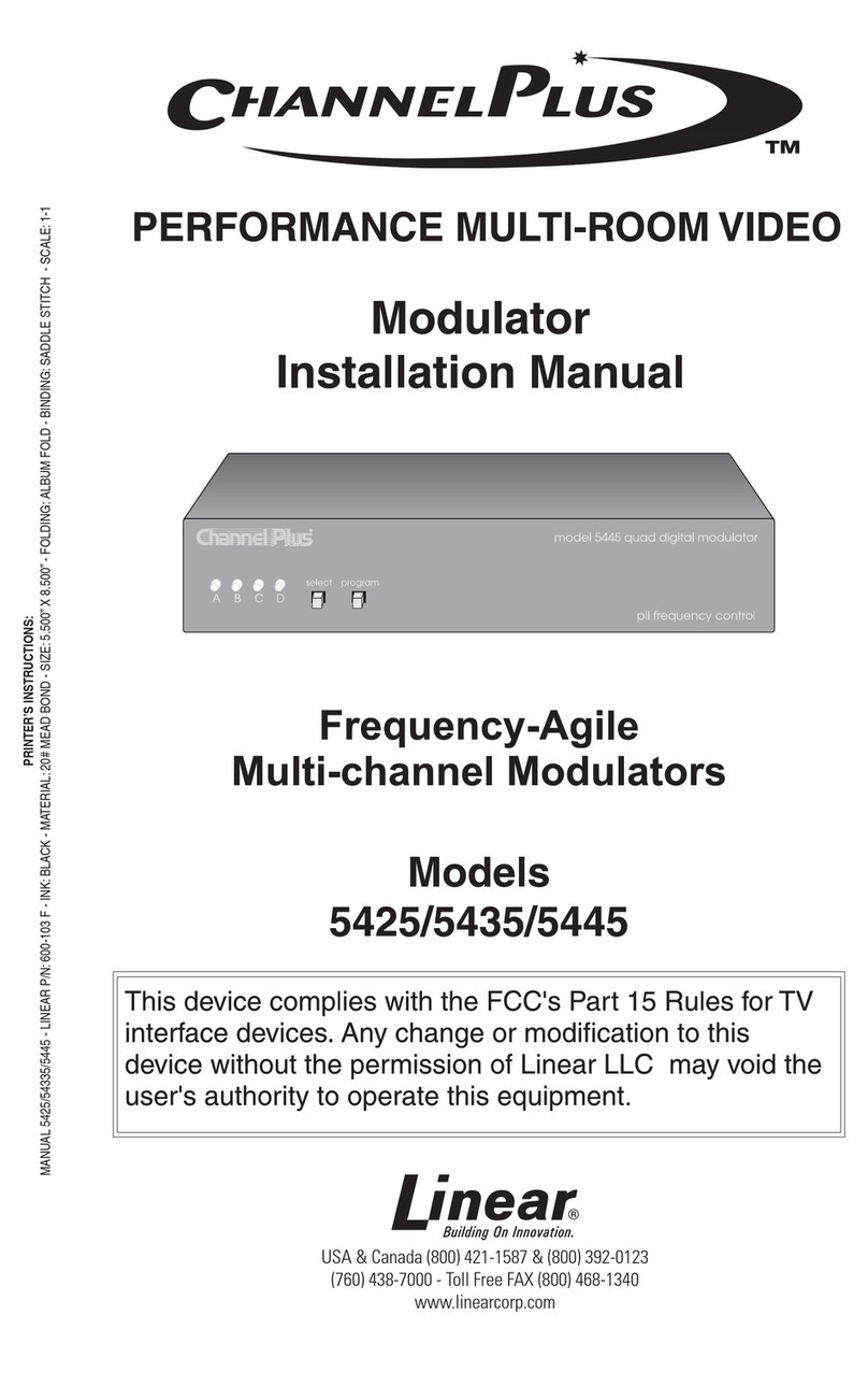 Linear CHANNEL PLUS 5425 installation manual