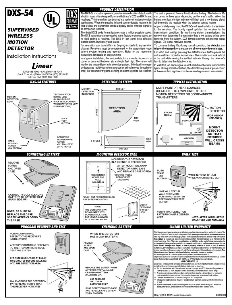 Linear DXS-54 User manual