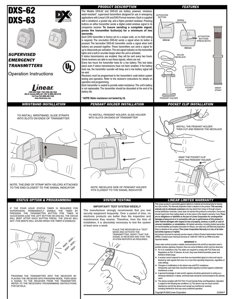 Linear DX DXS-62 Operation instructions