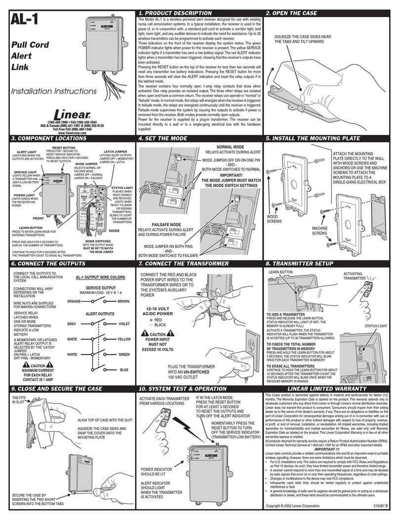 Linear AL-1 User manual
