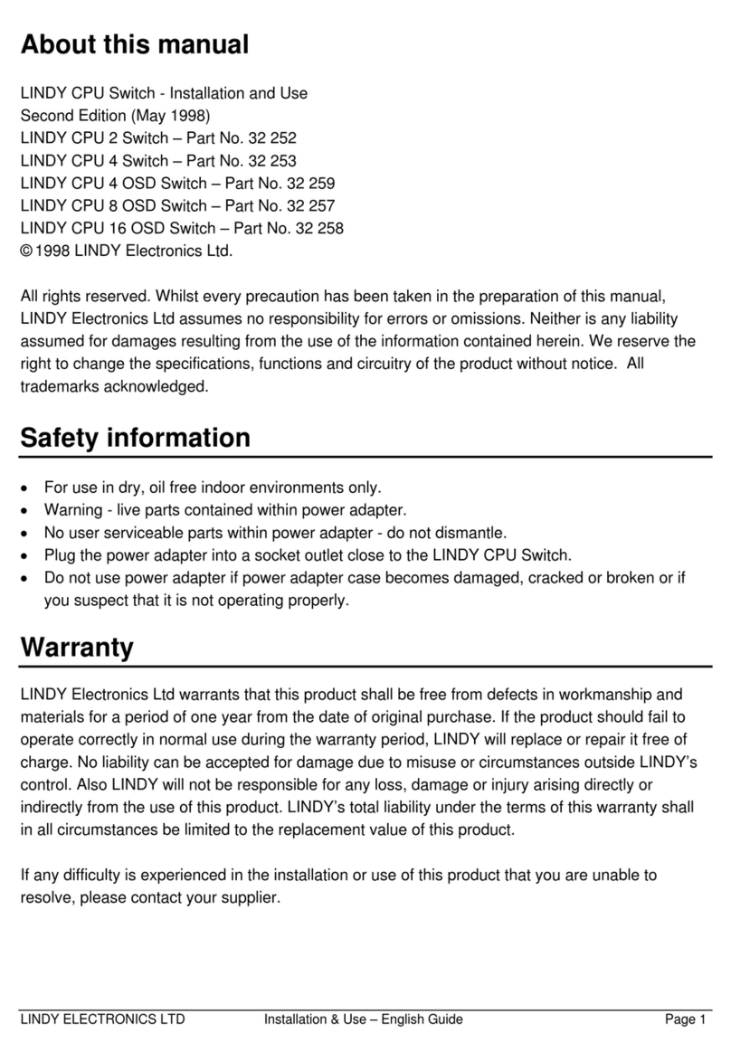 Lindy CPU Switch Duo Quick start guide