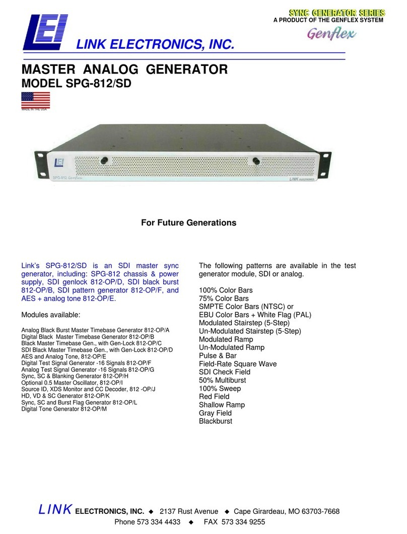 Link electronics Master Analog Generator SPG-812/SD User manual