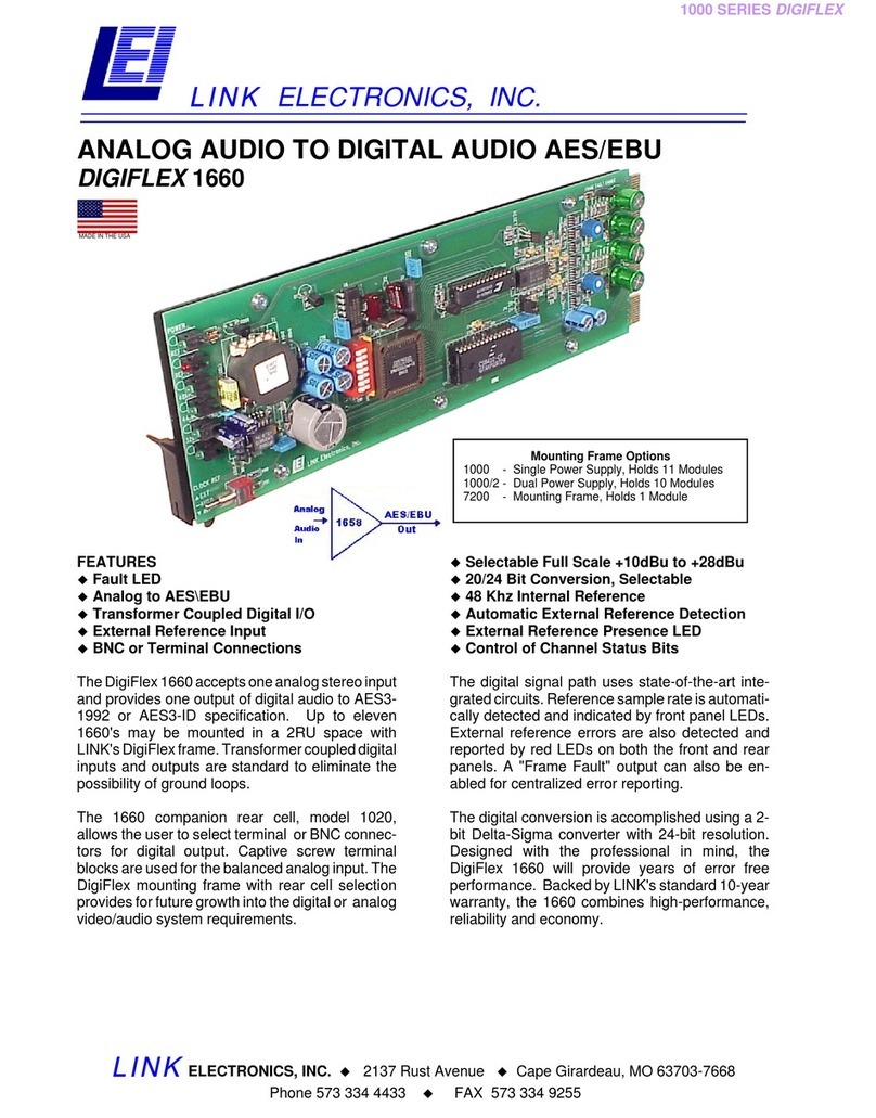 Link electronics DigiFlex 1660 Specification sheet