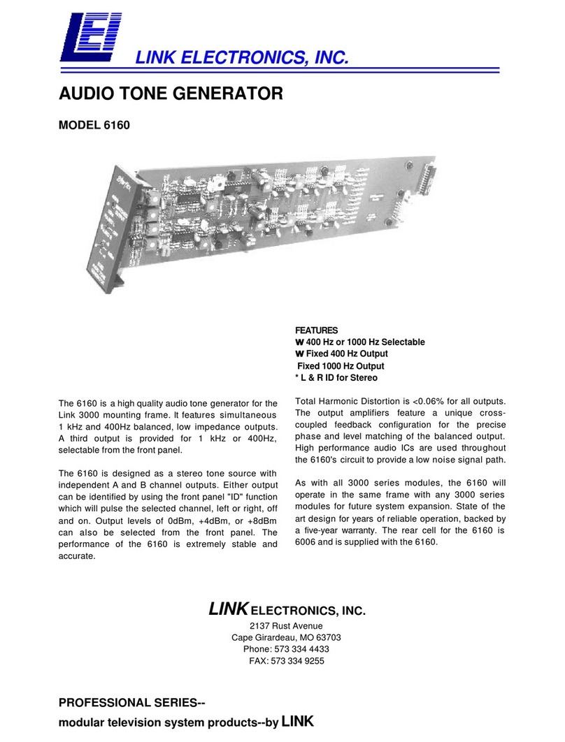Link electronics Audio Tone Generator 6160 User manual