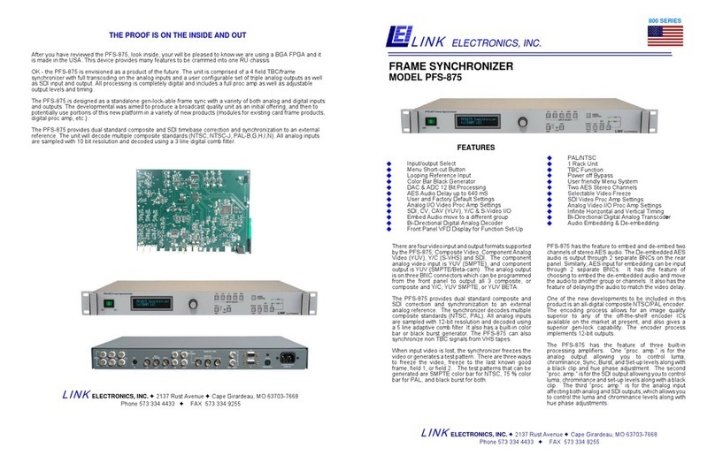 Link electronics PFS-875 User manual
