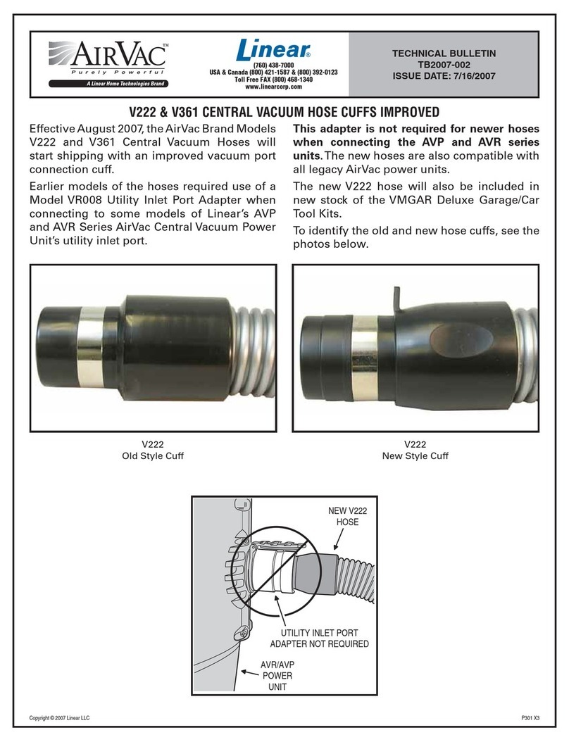 Linear AirVac V222 Technical bulletin