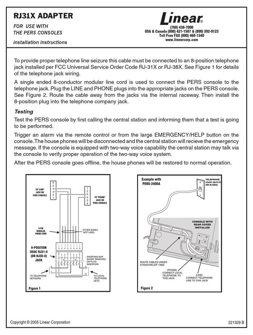 Linear RJ31X installation instructions