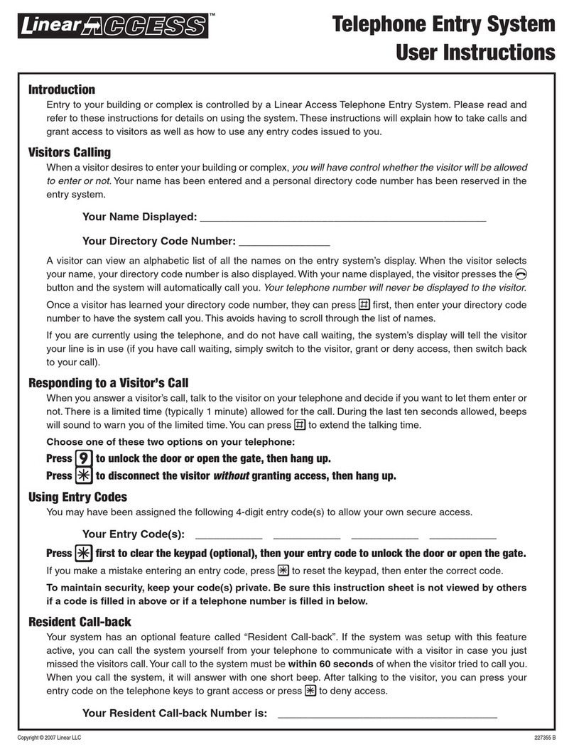 Linear 227355 B User instructions Linear 227355 B User instructions
