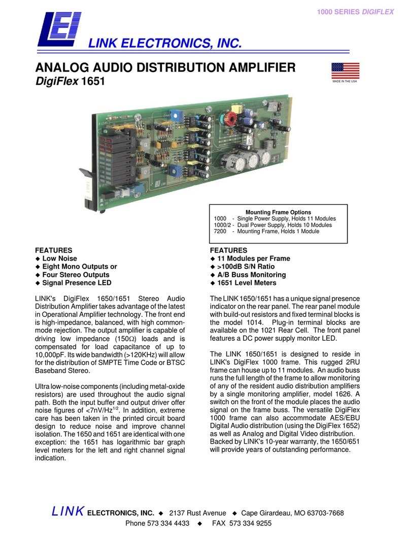 Link electronics ANALOG AUDIO DISTRIBUTION AMPLIFIER DigiFlex... User manual