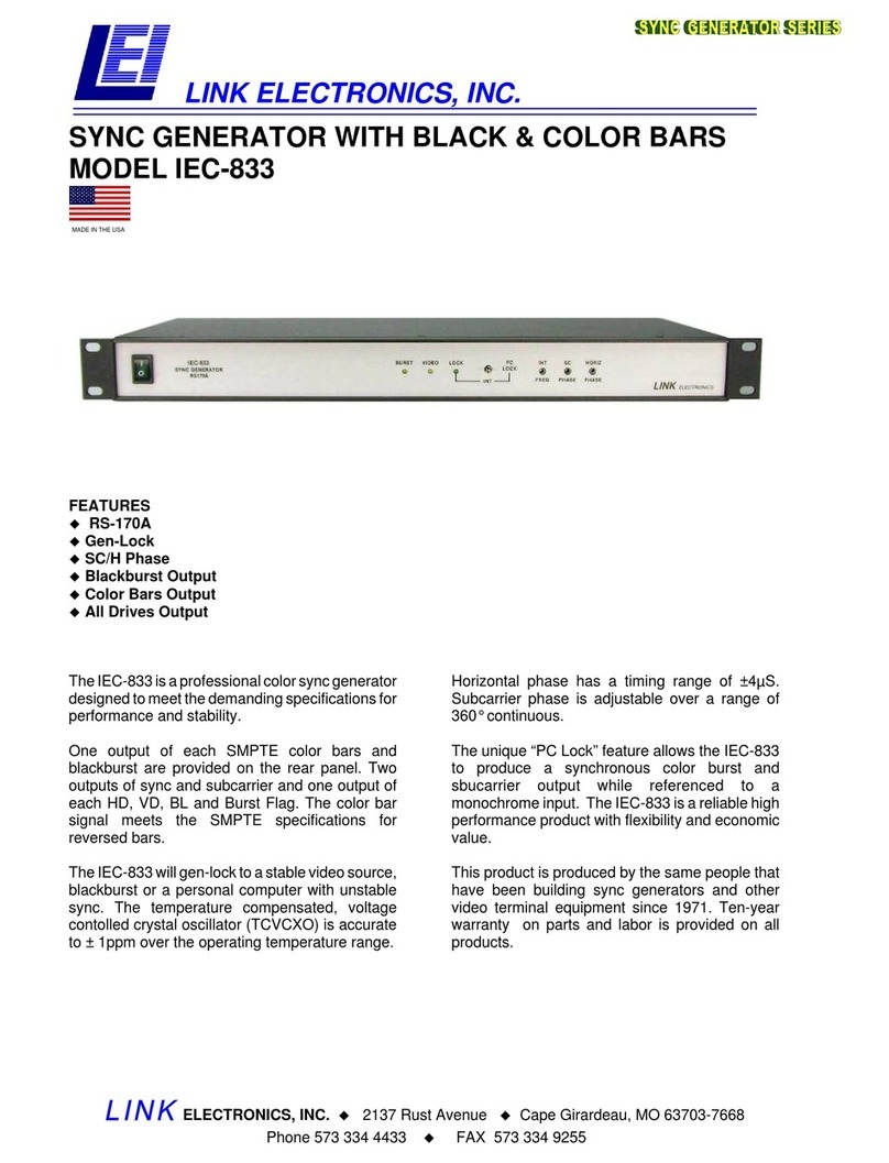 Link electronics IEC-833 Specification sheet
