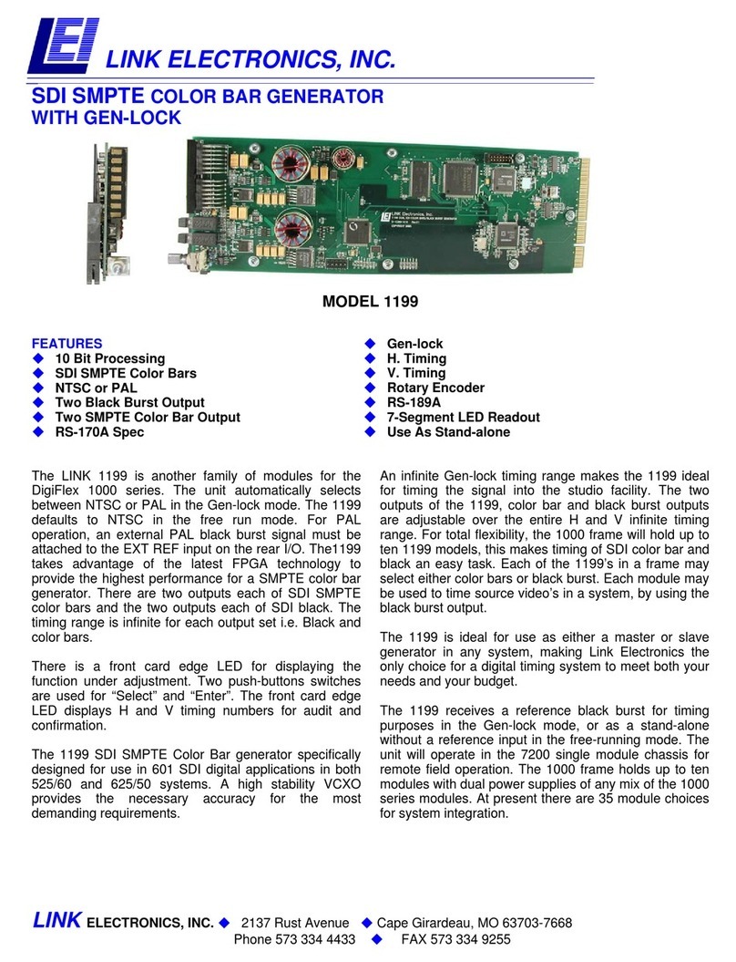 Link electronics 1199 Specification sheet