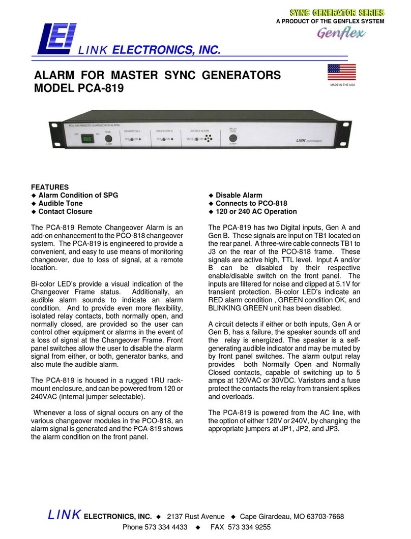 Link electronics Genflex PCA-819 Specification sheet