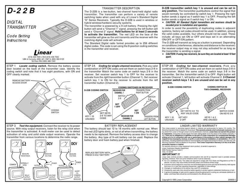 Linear D-22B Administrator guide