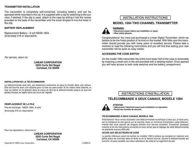 Linear 1094 User manual