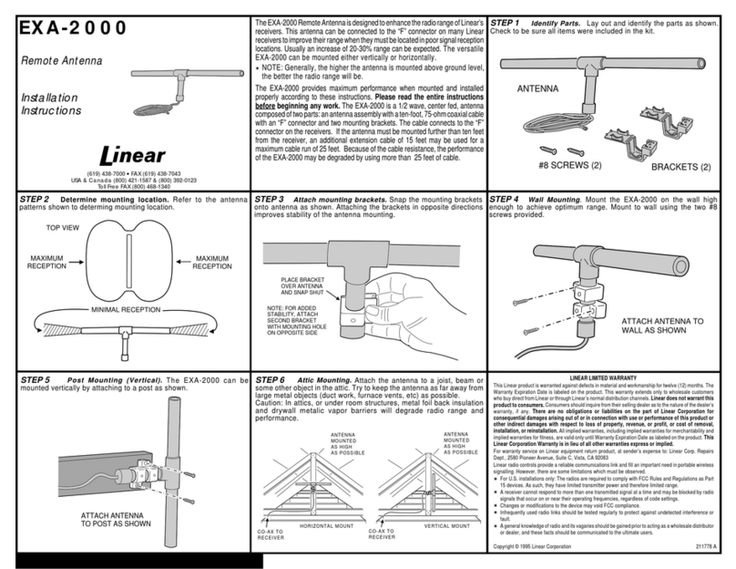 Linear EXA-2000 User manual