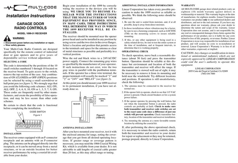 Linear MULTI-CODE 1099-31 User manual