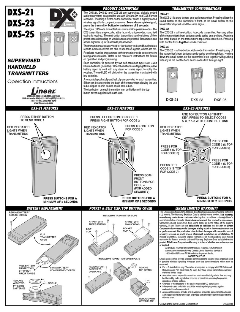 Linear DXS-21 User manual