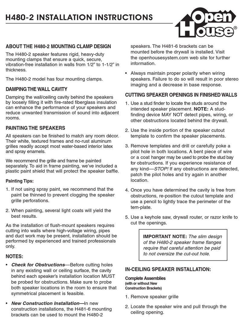 Linear OPENHOUSE H480-2 installation instructions
