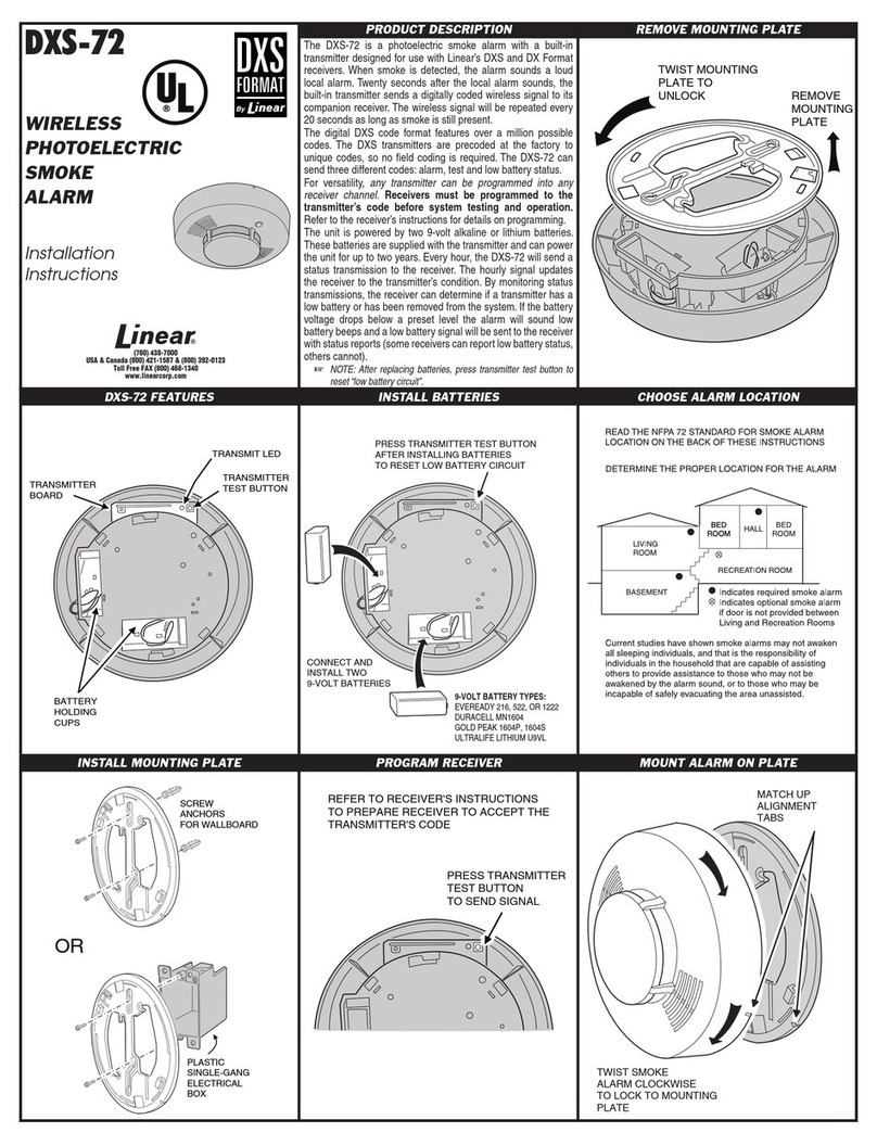 Linear DXS FORMAT DXS-72 installation instructions