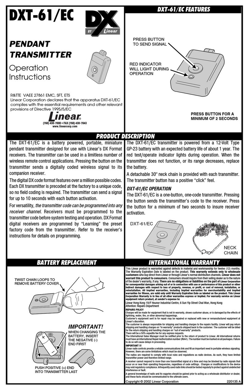 Linear DXT-61/EC User manual