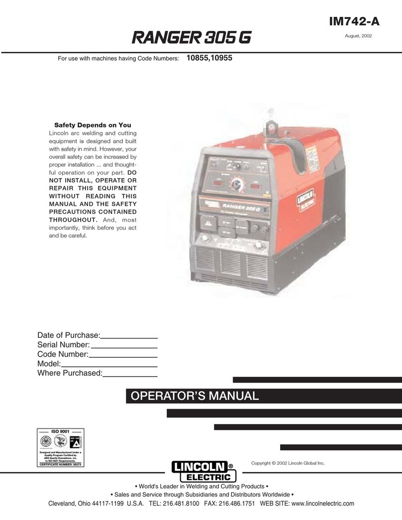 Lincoln Electric RANGER IM742-A Operator's manual