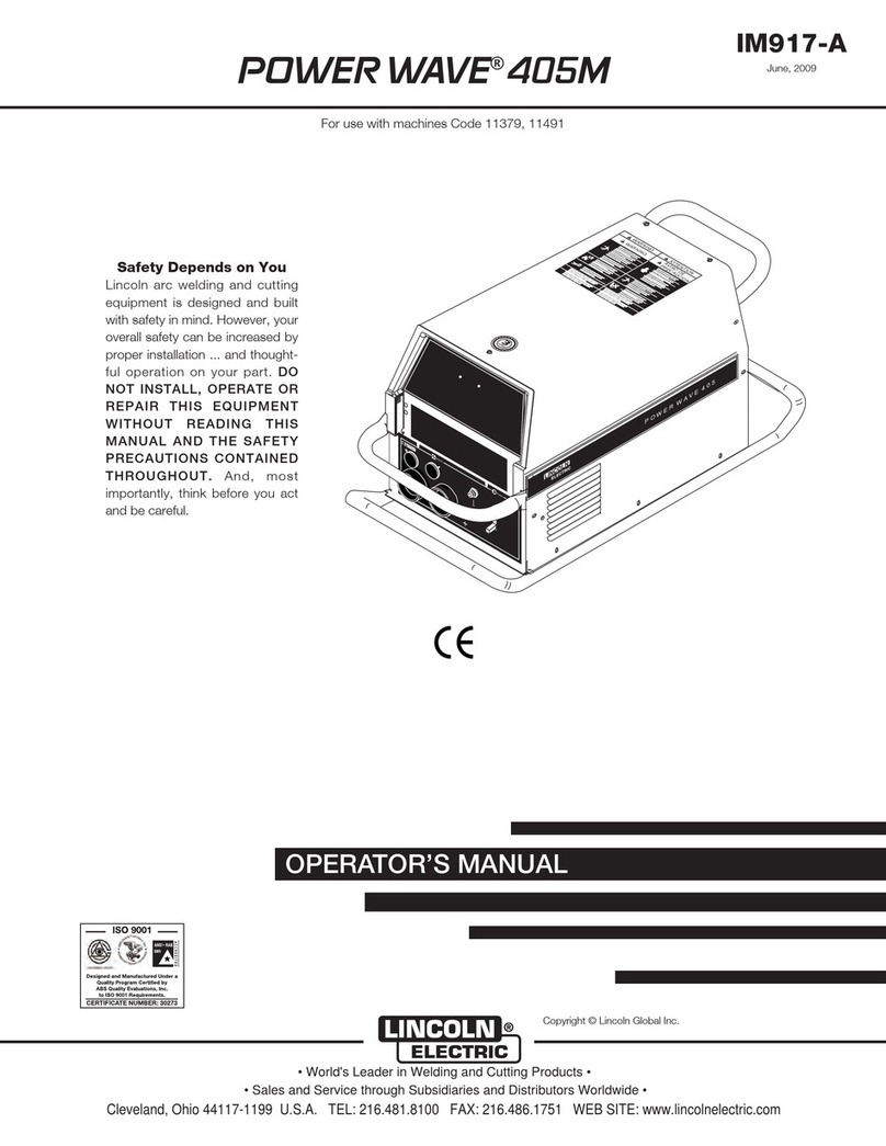 Lincoln Electric POWER WAVE 405M IM917-A Operator's manual