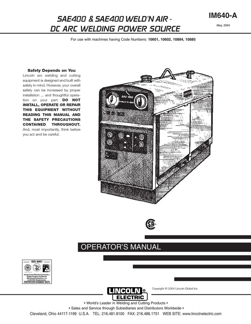 Lincoln Electric POWER SOURCE IM640-A Operator's manual