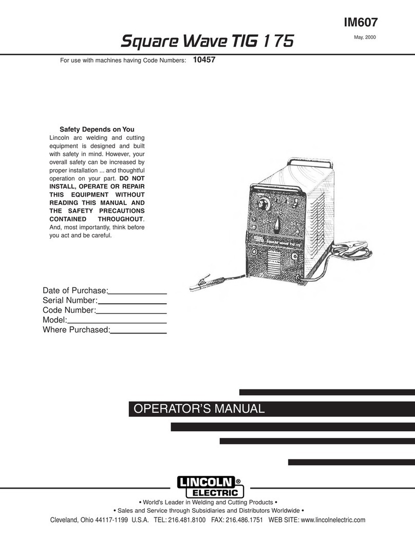 Lincoln Electric SQUARE WAVE IM607 Operator's manual