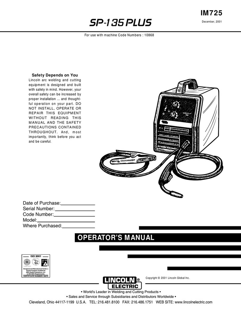 Lincoln Electric SP-135 PLUS IM725 Operator's manual